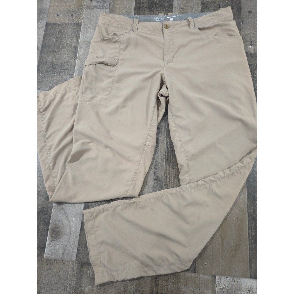 Mountain Hardwear Women's Hiking Pants Size 12 34 Long Beige Nylon Outdoor Trail